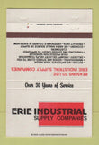 Matchbook Cover - Erie Indust. Supply PA Buffalo Rochester Syracuse NY 40 Strike