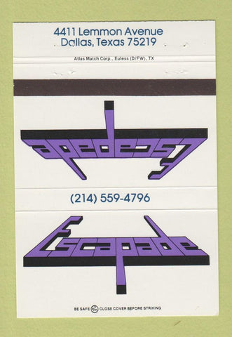 Matchbook Cover - Escapade Dallas TX 40 Strike