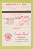 Matchbook Cover - Europa South Restaurant Point Pleasant Beach NJ 40 Strike