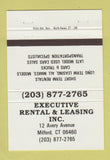 Matchbook Cover - Executive Rental Leasing trucks cars Milford CT 40 Strike