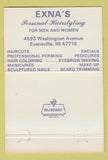 Matchbook Cover - Exna's Hair Salon Evansville IN 40 Strike