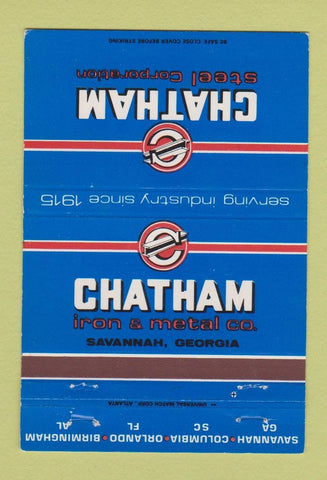 Matchbook Cover - Chatham Steel Savannah GA Orlando Columbia SC 40 Strike