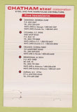 Matchbook Cover - Chatham Steel Savannah GA Orlando Columbia SC 40 Strike