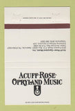Matchbook Cover - Acuff Rose Opryland Music Nashville TN 40 Strike