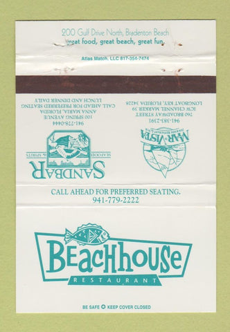 Matchbook Cover - Beachhouse Restaurant Bradenton Beach FL Anna Maria 40 Strike