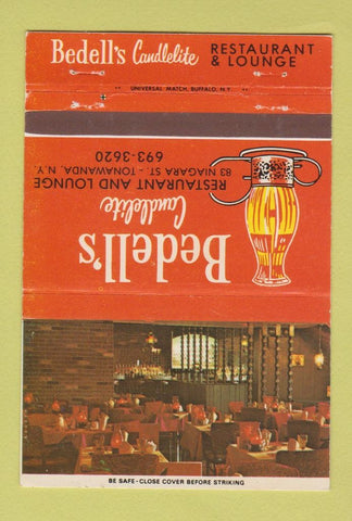 Matchbook Cover - Bedell's Candlelite Restaurant Tonawanda NY 40 Strike