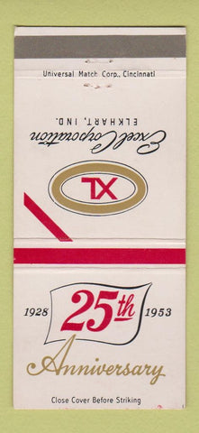 Matchbook Cover - Excel Corporation Elkhart IN 1953 windows 30 Strike