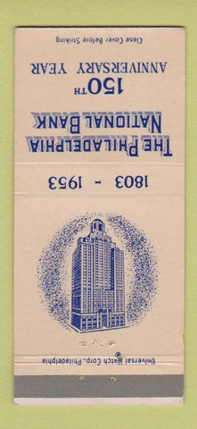 Matchbook Cover - Philadelphia National Bank PA 1953 WEAR 30 Strike