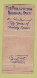 Matchbook Cover - Philadelphia National Bank PA 1953 WEAR 30 Strike