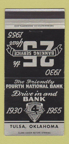 Matchbook Cover - Fourth National Bank Tulsa OK 1955 30 Strike