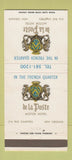 Matchbook Cover - De La Poste Motor Hotel New Orleans LA 30 Strike