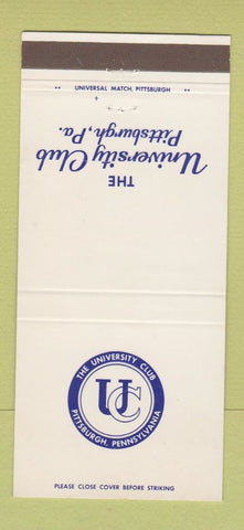 Matchbook Cover - University Club Pittsburgh PA 30 Strike
