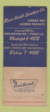 Matchbook Cover - Rinn Scott Lumber Chicago IL 30 Strike