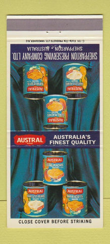 Matchbook Cover - Austral Canned Fruit Shepparton Australia 30 Strike