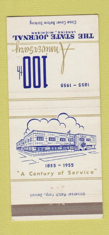 Matchbook Cover - State Journal Lansing MI 1955 newspaper 30 Strike