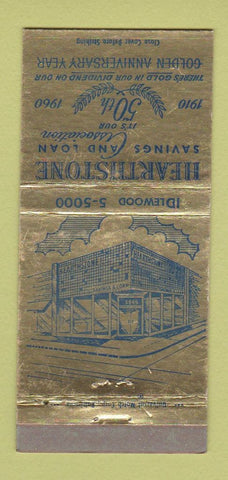 Matchbook Cover - Hearthstone Savings and Loan 1960 WEAR 30 Strike