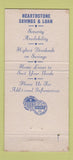 Matchbook Cover - Hearthstone Savings and Loan 1960 WEAR 30 Strike