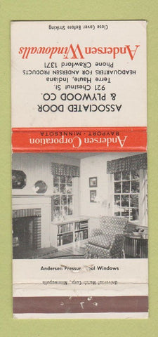 Matchbook Cover - Andersen Windows Associated Door Terre Haute IN 30 Strike
