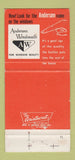 Matchbook Cover - Andersen Windows Associated Door Terre Haute IN 30 Strike