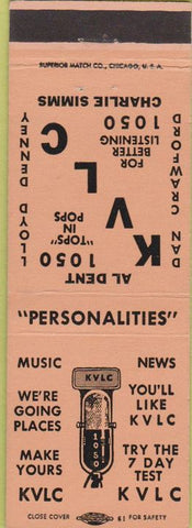 Matchbook Cover - KVLC Radio Little Rock AR