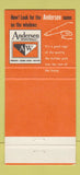 Matchbook Cover - Andersen Windows Kolbe Millwork Wausau WI 30 Strike