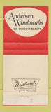 Matchbook Cover - Andersen Windows Whitmer Jackson Massillon OH WORN 30 Strike