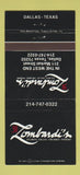 Matchbook Cover - Lombardi's Atlanta Dallas Orlando Phoenix 30 Strike