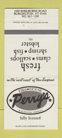 Matchbook Cover - Perry's Fish House Burlington VT 30 Strike