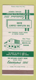 Matchbook Cover - Rutland County Bank VT 30 Strike