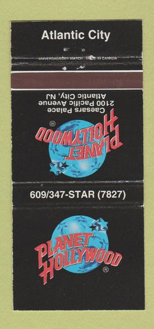 Matchbook Cover - Planet Hollywood Atlantic City NJ WEAR 30 Strike