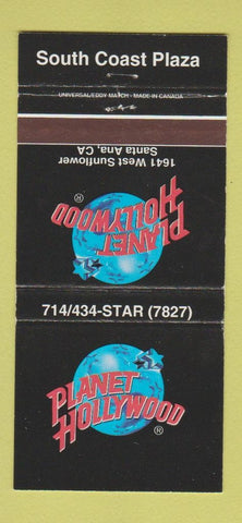 Matchbook Cover - Planet Hollywood Santa Ana CA 30 Strike