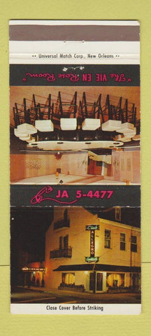 Matchbook Cover - Club Allegro New Orlenas LA SAMPLE WEAR 30 Strike