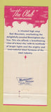 Matchbook Cover - The Club Birmingham AL 30 Strike