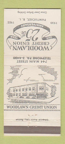 Matchbook Cover - Woodlawn Credit Union Pawtucket RI 1955 30 Strike