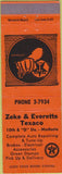 Matchbook Cover - Zeke Everett's Texaco Modesto CA Green Stamps orange