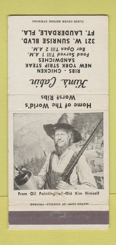 Matchbook Cover - Kim's Cabin Fort Lauderdale FL Worst Ribs hillbilly 30 Strike