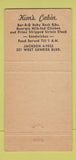Matchbook Cover - Kim's Cabin Fort Lauderdale FL Worst Ribs hillbilly 30 Strike