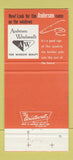 Matchbook Cover - Andersen Windows Krzyske Lumber Walt MI  30 Strike
