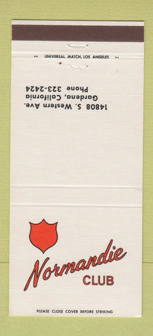 Matchbook Cover - Normandie Club Gardena CA 30 Strike