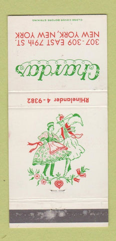 Matchbook Cover - Chardas New York City Hungarian Gypsy Music 30 Strike