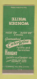 Matchbook Cover - Wonder White Knight Paint Wallpaper Columbus OH 30 Strike