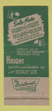 Matchbook Cover - Wonder White Knight Paint Wallpaper Columbus OH 30 Strike