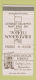 Matchbook Cover - Birmingham Federal Savings AL WEAR 30 Strike