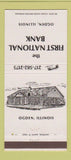 Matchbook Cover - First National Bank Ogden IL 30 Strike