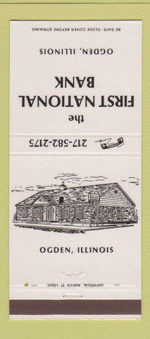 Matchbook Cover - First National Bank Ogden IL 30 Strike