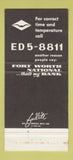 Matchbook Cover - Fort Worth National Bank TX 30 Strike