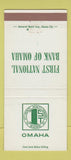 Matchbook Cover - First National Bank Omaha NE 30 Strike