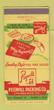 Matchbook Cover - Pegwill Packing Springfield IL meats sausage 30 Strike
