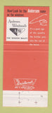Matchbook Cover - Andersen Windows Krzyske Lumber Walt MI  30 Strike