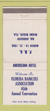 Matchbook Cover Florida Bankers Association Convention Miami 1959 WEAR 30 Strike
